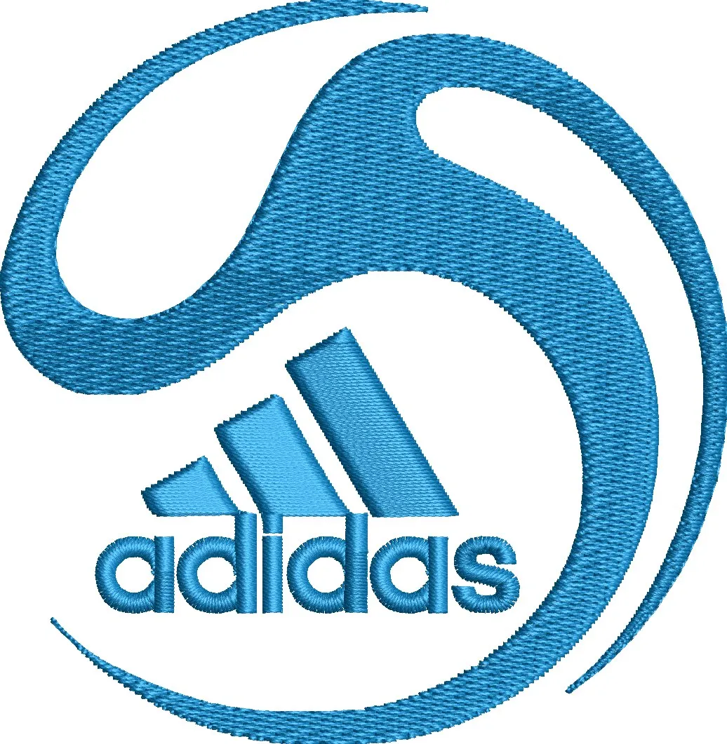 Alternative view of  Adidas Logo with Abstract Blue Swirl 