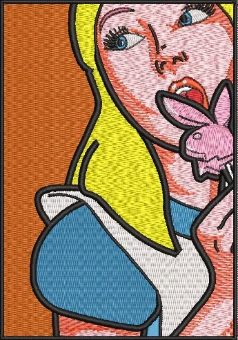 Alternative view of  Alice Inspired Pop Art with Pink Rabbit Lollipop 