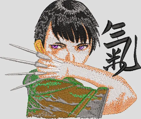 Alternative view of  Anime Boy with Claws and Kanji 