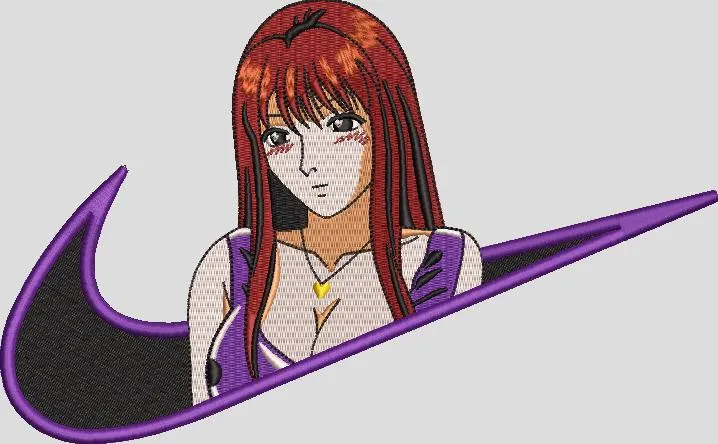 Alternative view of  Anime Girl in Purple Nike Swoosh Logo 