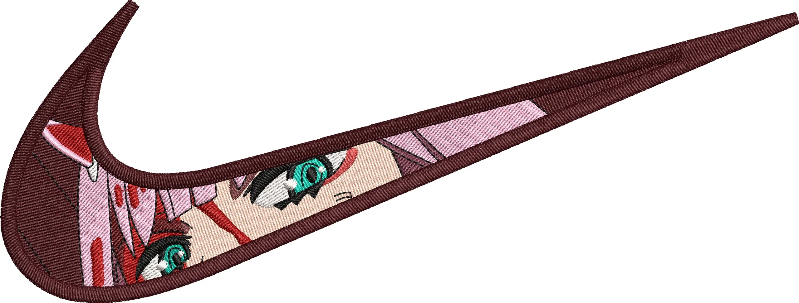 Alternative view of  Anime Girl with Green Eyes inside Nike Swoosh 