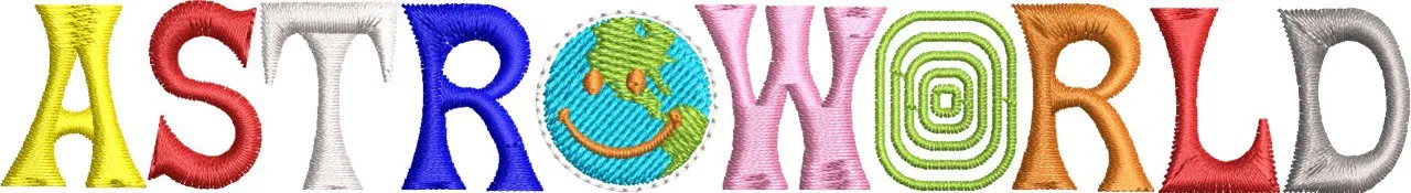 Alternative view of  Astroworld Multicolor Embroidery Letters 