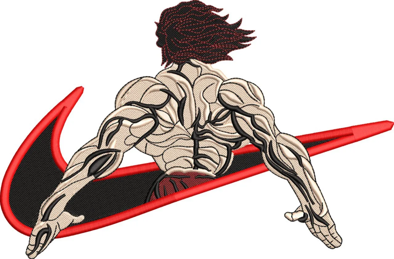 Alternative view of  Attack Titan Muscular Embroidery on Nike Swoosh 