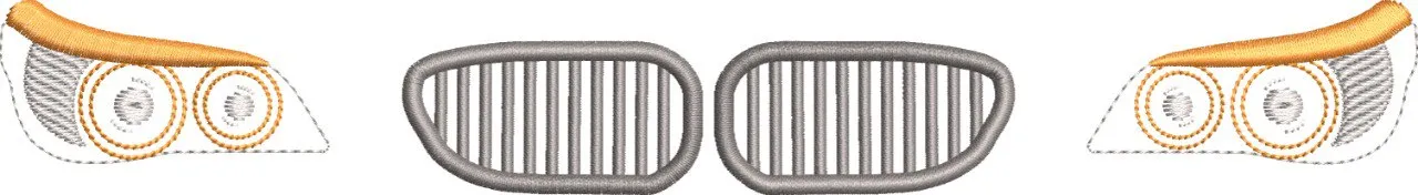 Alternative view of  BMW Headlights and Kidney Grille Embroidery 