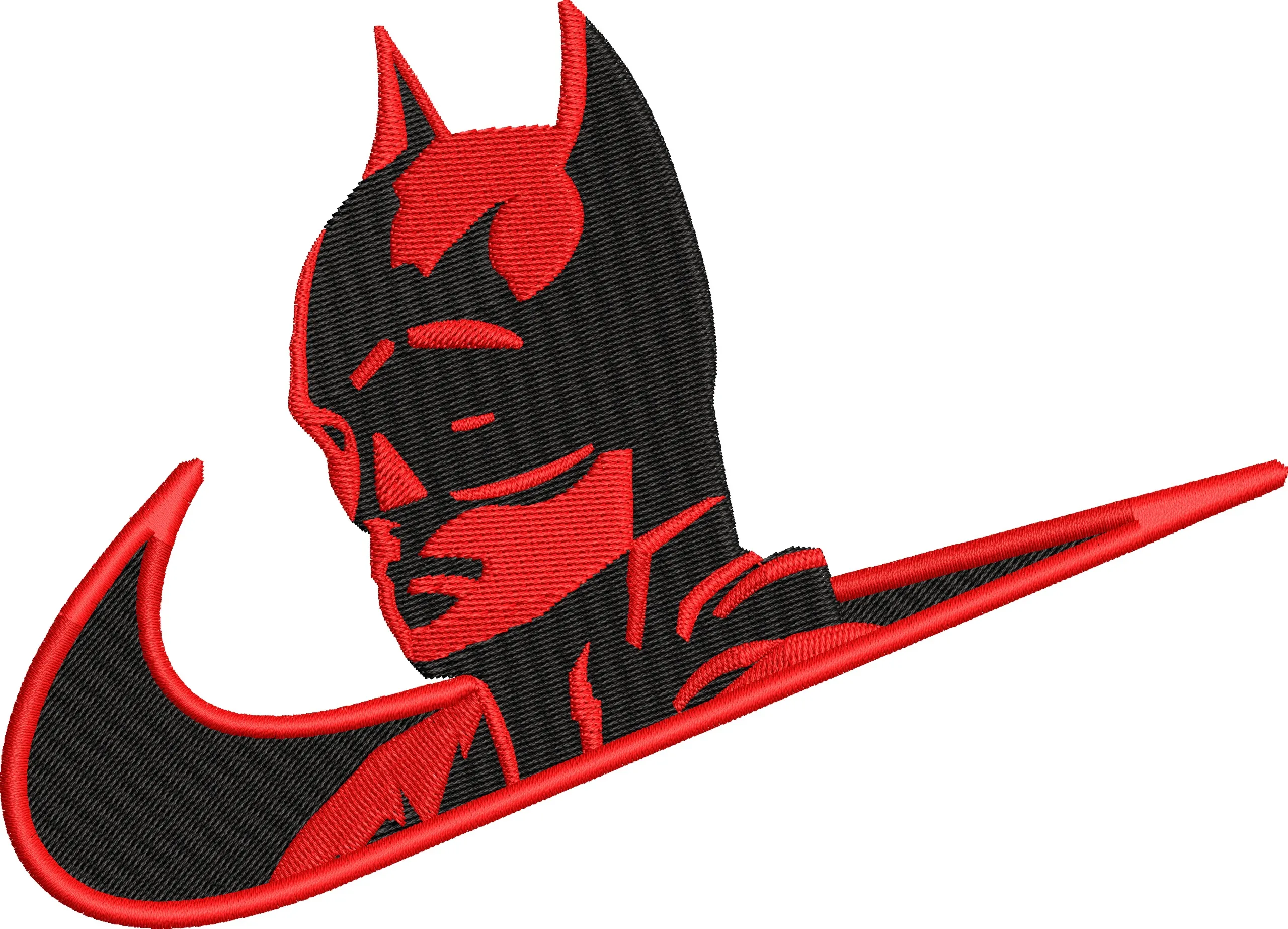 Alternative view of  Batman Face in Nike Swoosh Embroidery 