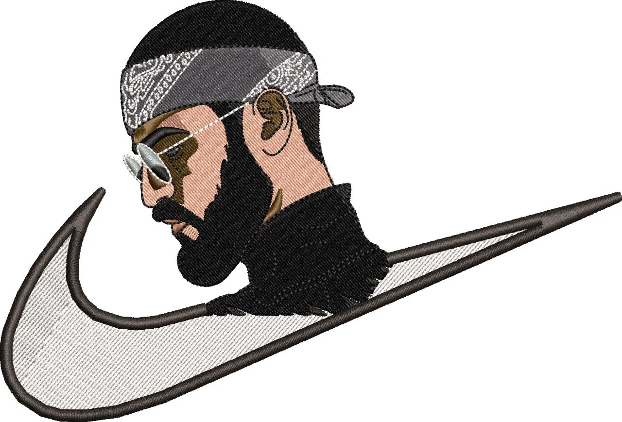 Alternative view of  Bearded Man with Bandana in Nike Swoosh 