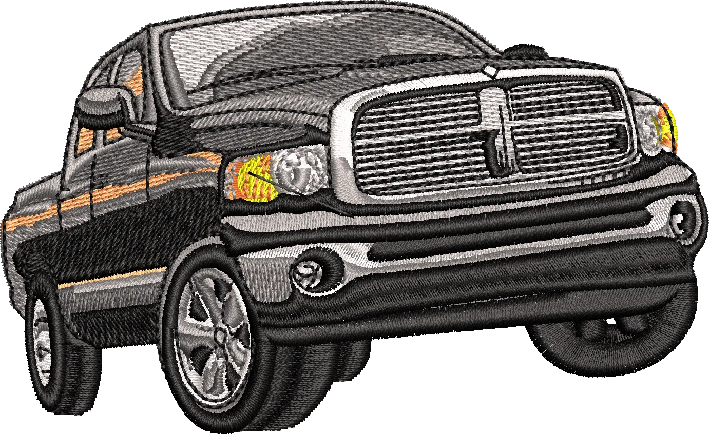 Alternative view of  Black Pickup Truck Embroidery Design 
