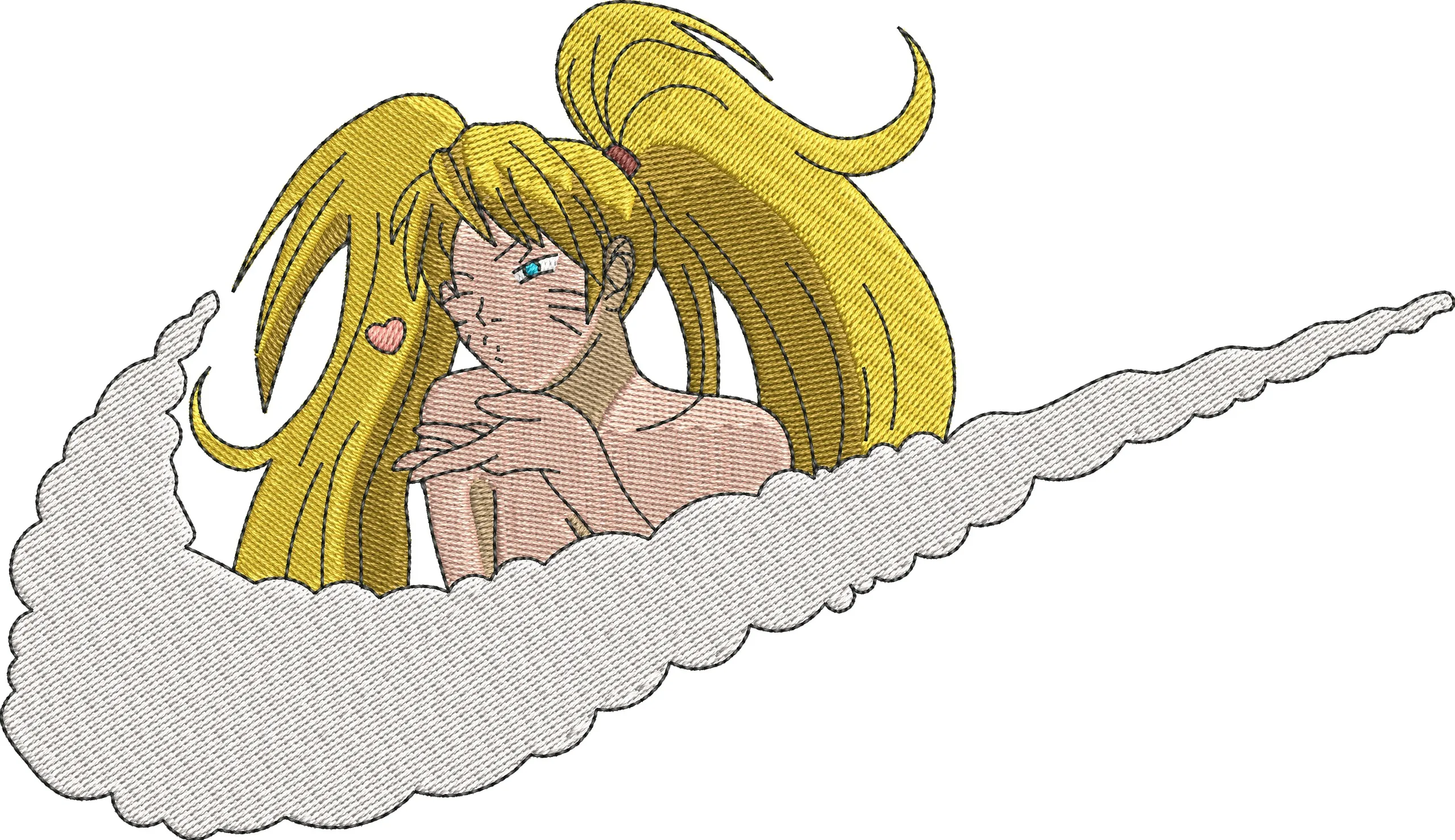 Alternative view of  Blond Anime Girl with Nike Style Cloud 