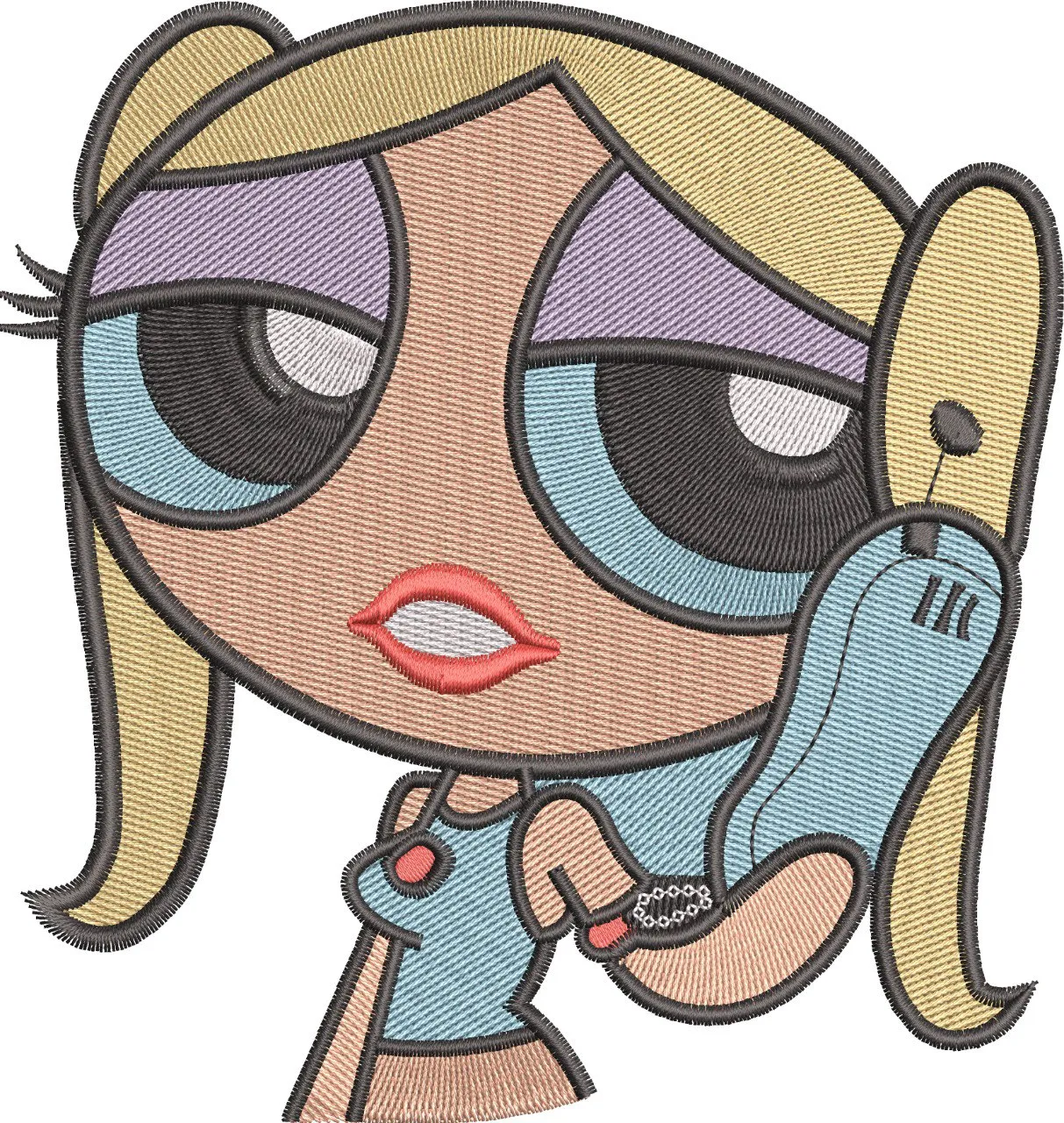 Alternative view of  Bubbles Embroidery with Cell Phone 