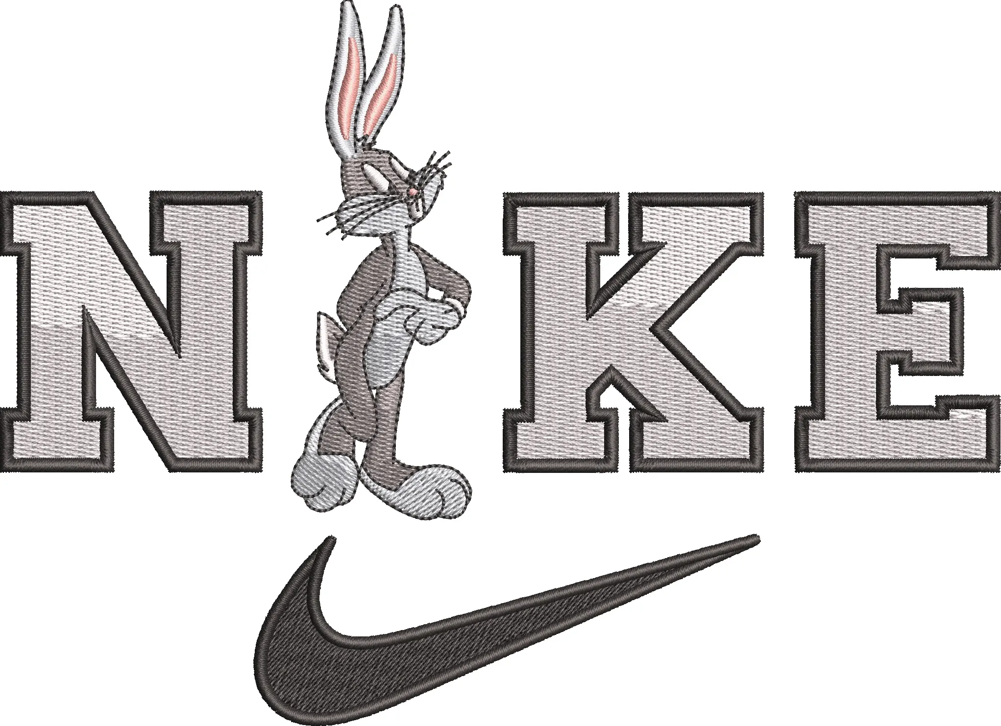 Alternative view of  Bugs Bunny with Nike Text and Swoosh Logo 