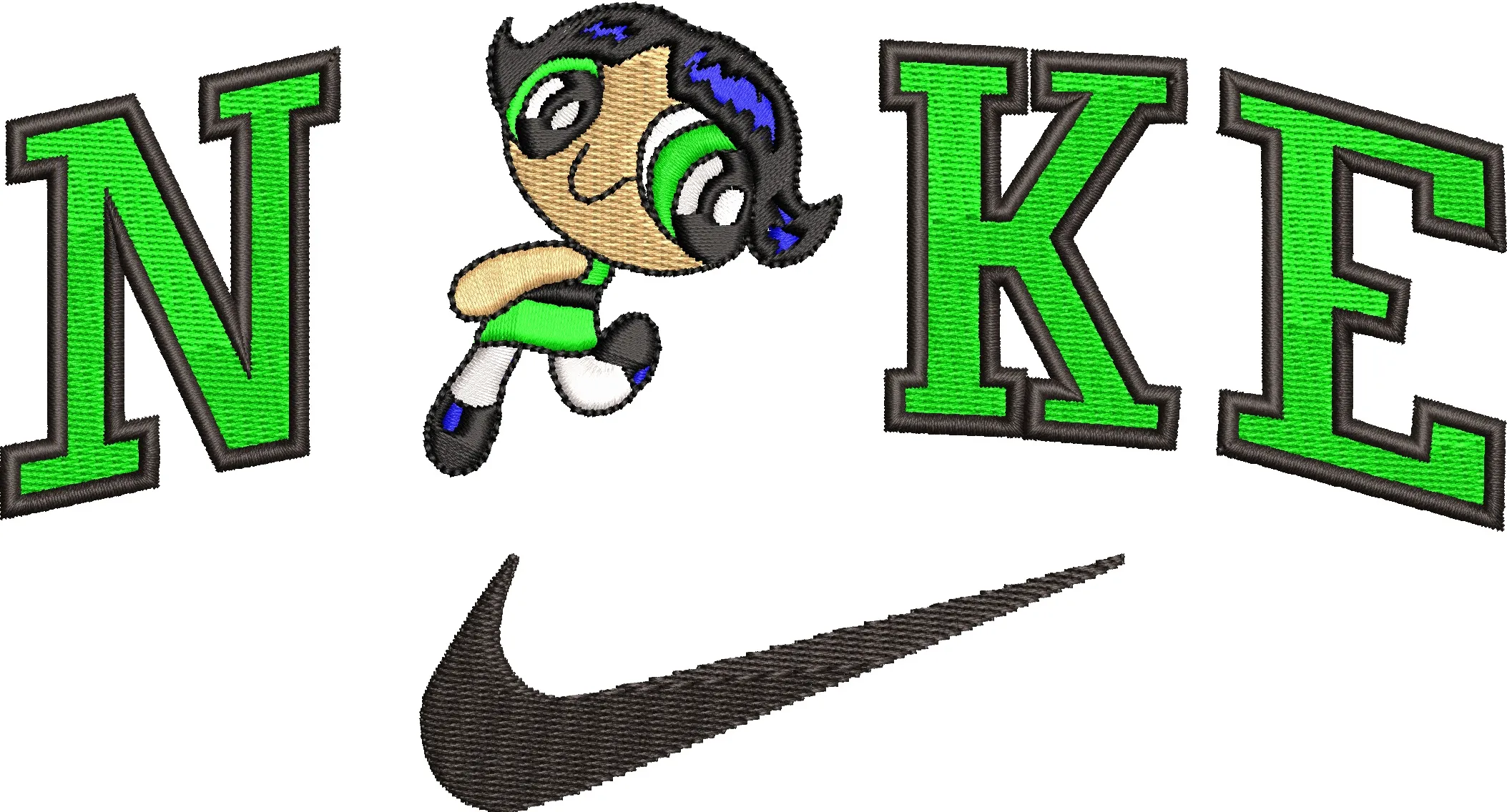 Alternative view of  Buttercup Powerpuff Girl in Nike Parody Logo 