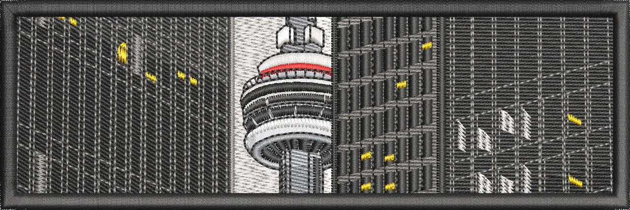 Alternative view of  CN Tower and City Skyscrapers Embroidered Patch 