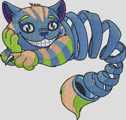 Alternative view of  Cheshire Cat with Spiral Body Embroidery 