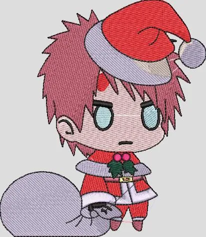 Alternative view of  Chibi Gaara in Santa Costume with Gift Sack 