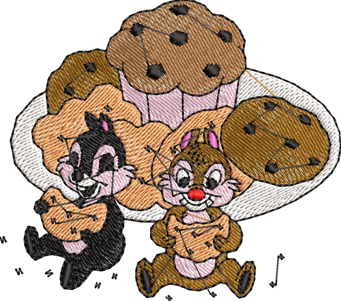 Alternative view of  Chip and Dale with Cookies and Muffins 