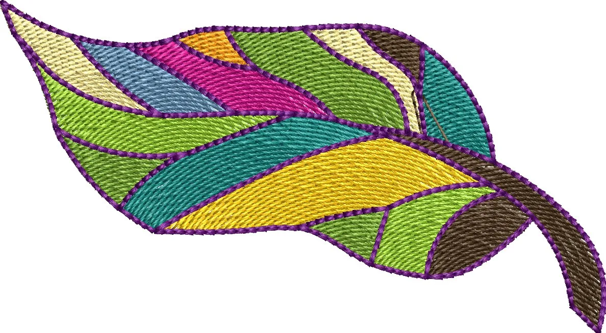 Alternative view of  Colorful Patchwork Leaf Embroidery 