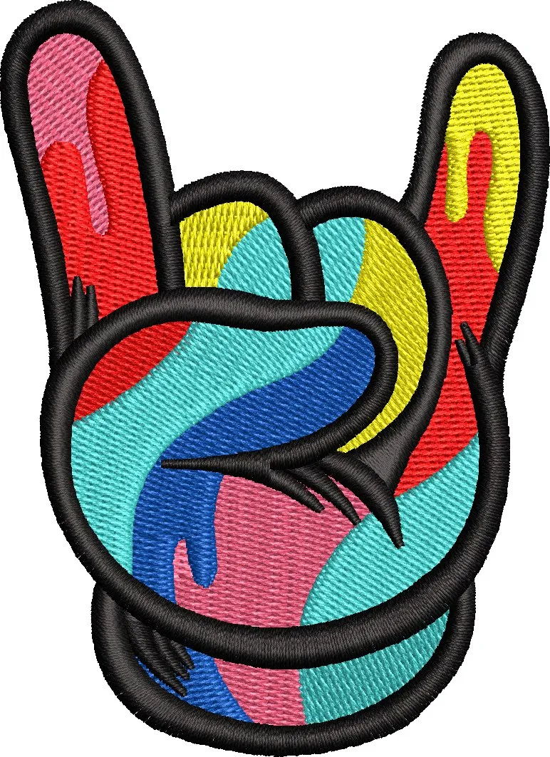 Alternative view of  Colorful Rock Hand Gesture Patch 