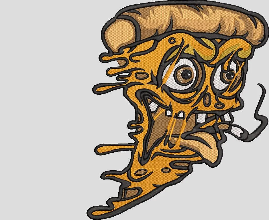 Alternative view of  Crazy Cartoon Pizza Slice with Eyes and Tongue 
