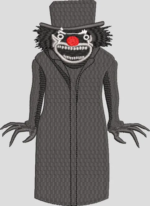 Alternative view of  Creepy Clown in Dark Coat with Top Hat 