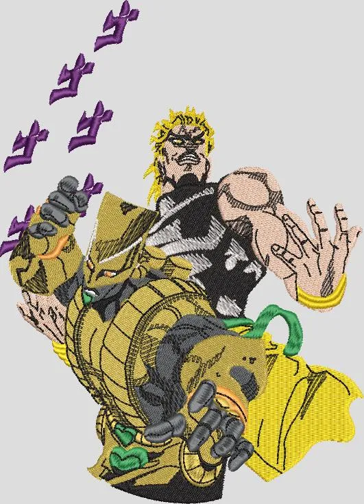 Alternative view of  DIO with The World Stand Embroidered JoJo Design 