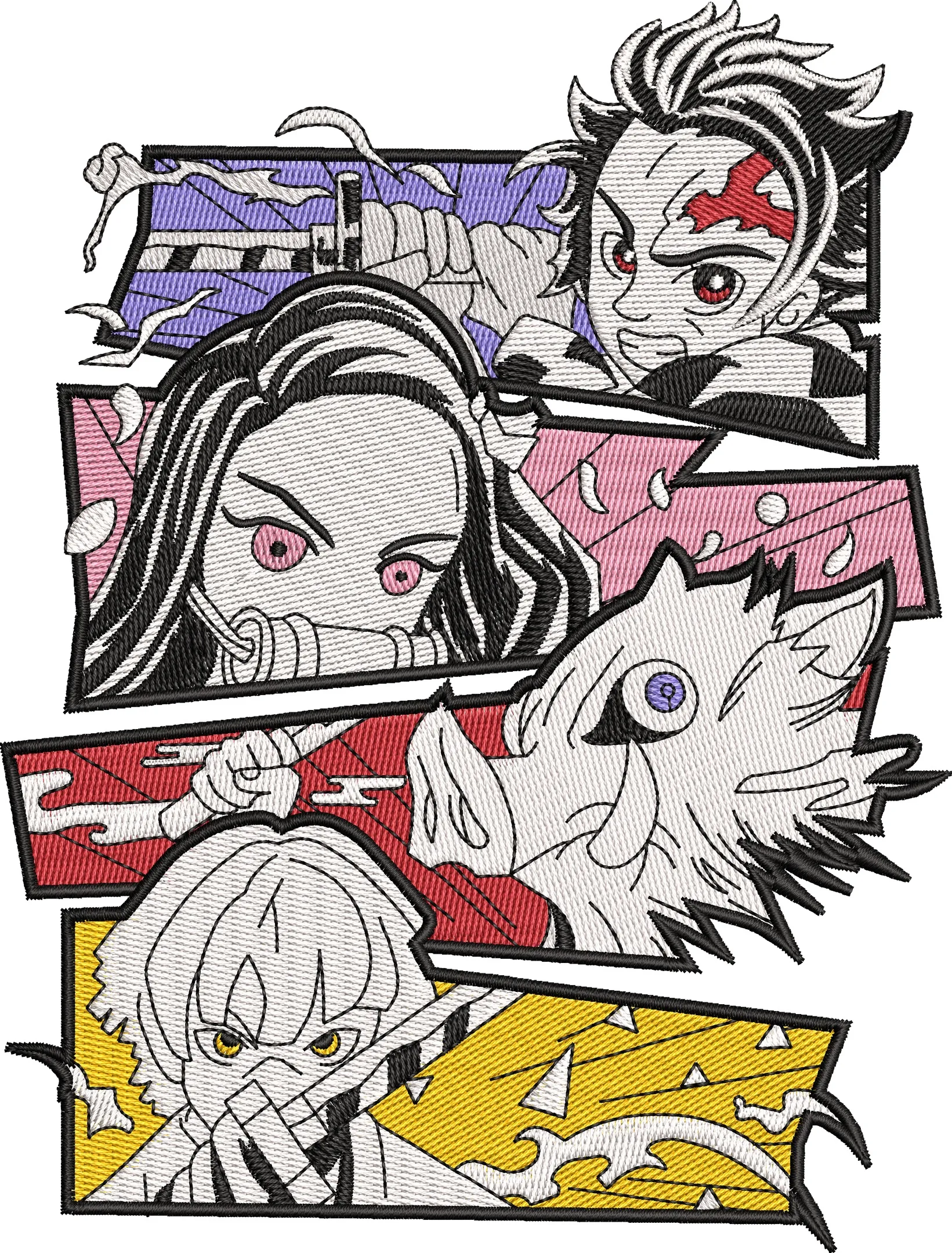 Alternative view of  Demon Slayer Four Main Characters Embroidery 