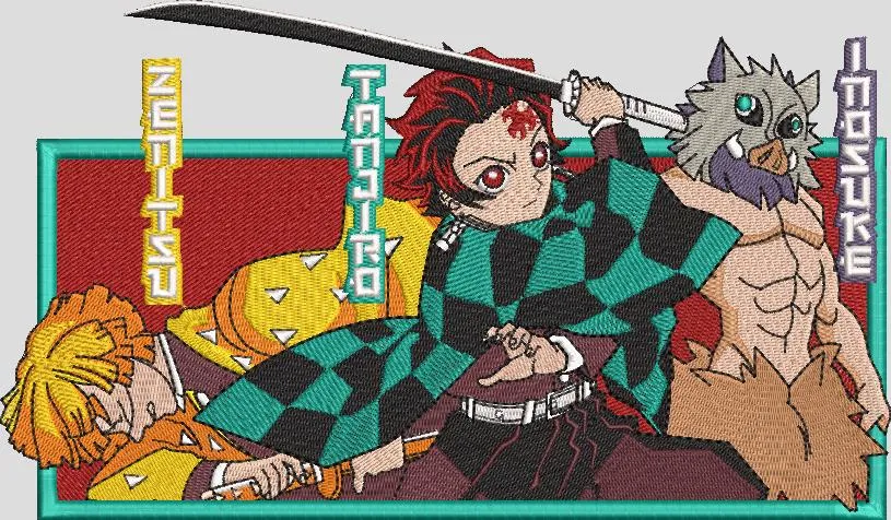 Alternative view of  Demon Slayer Main Trio Embroidery Patch 