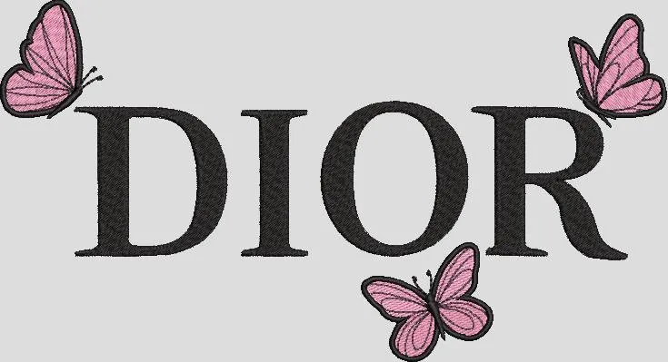 Alternative view of  Dior Logo with Pink Butterflies 