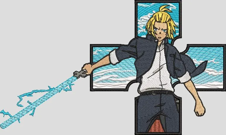 Alternative view of  Edward Elric with Lightning Cross Background 