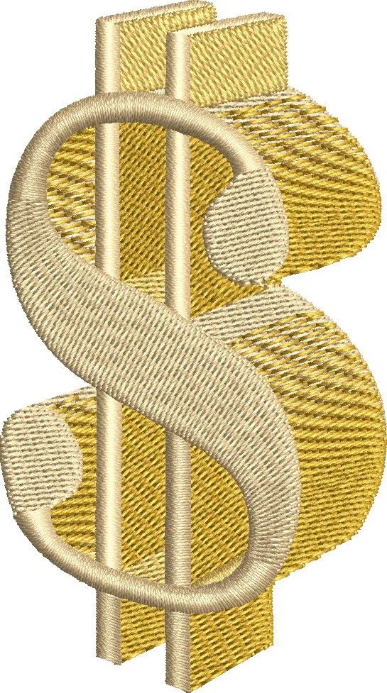 Alternative view of  Embroidered Gold Dollar Sign 