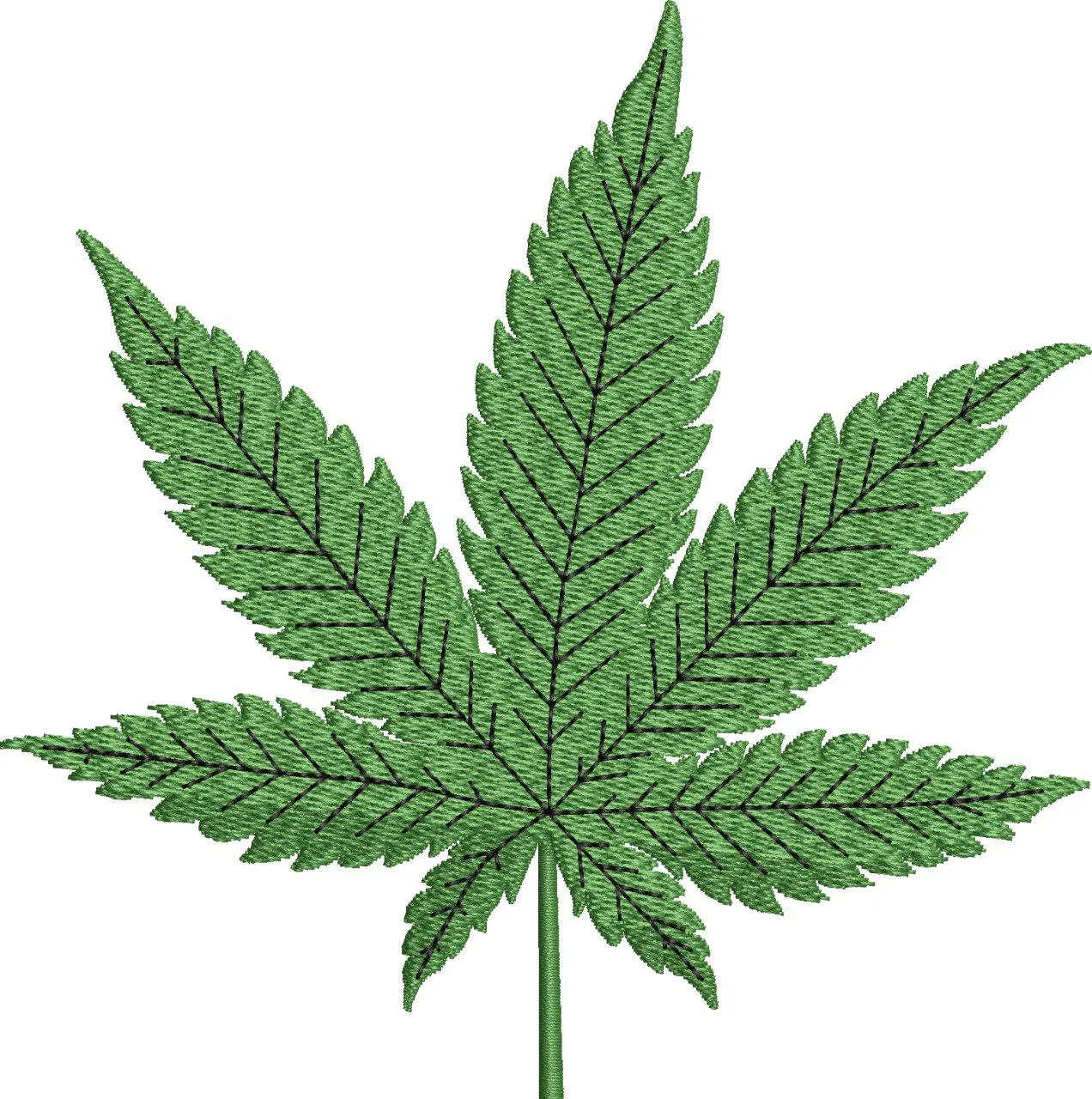 Alternative view of  Embroidered Green Cannabis Leaf 