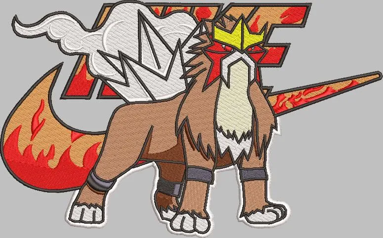 Alternative view of  Entei with Fire Nike Logo 