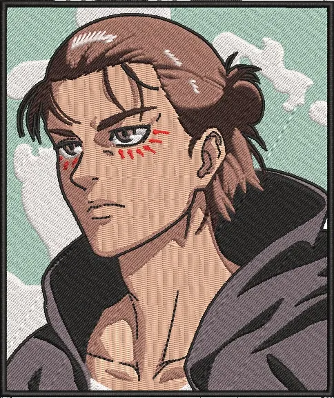 Alternative view of  Eren Yeager Attack on Titan Portrait Embroidery 