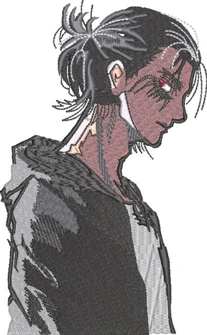 Alternative view of  Eren Yeager Embroidered Side Profile 