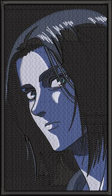 Alternative view of  Eren Yeager Monochrome Portrait Embroidery 