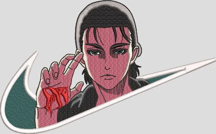 Alternative view of  Eren Yeager with Bloody Hand in Nike Logo 