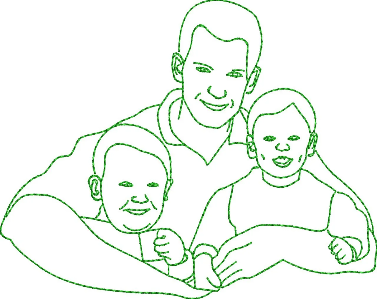 Alternative view of  Father with Two Children Outline 