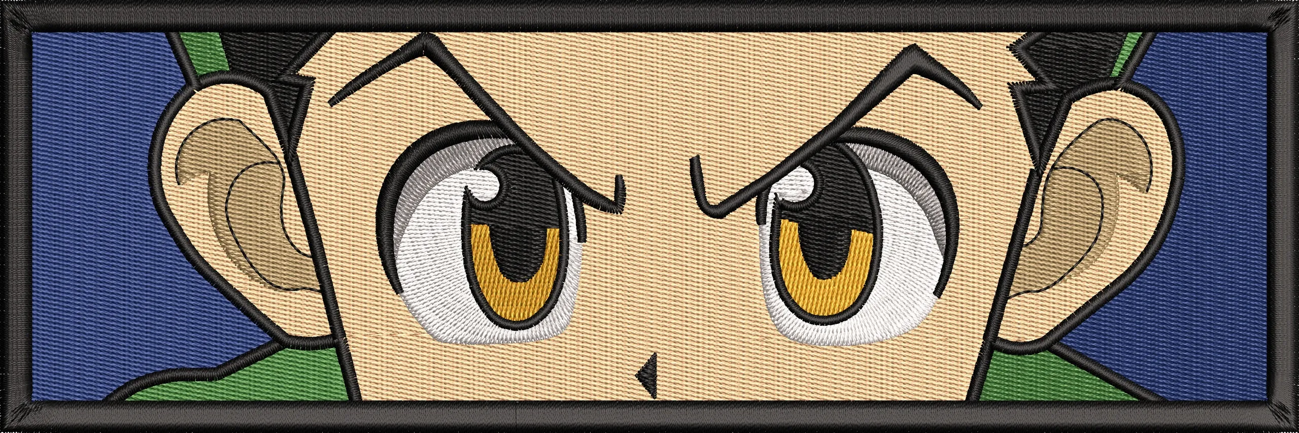 Alternative view of  Focused Anime Eyes with Green and Blue 