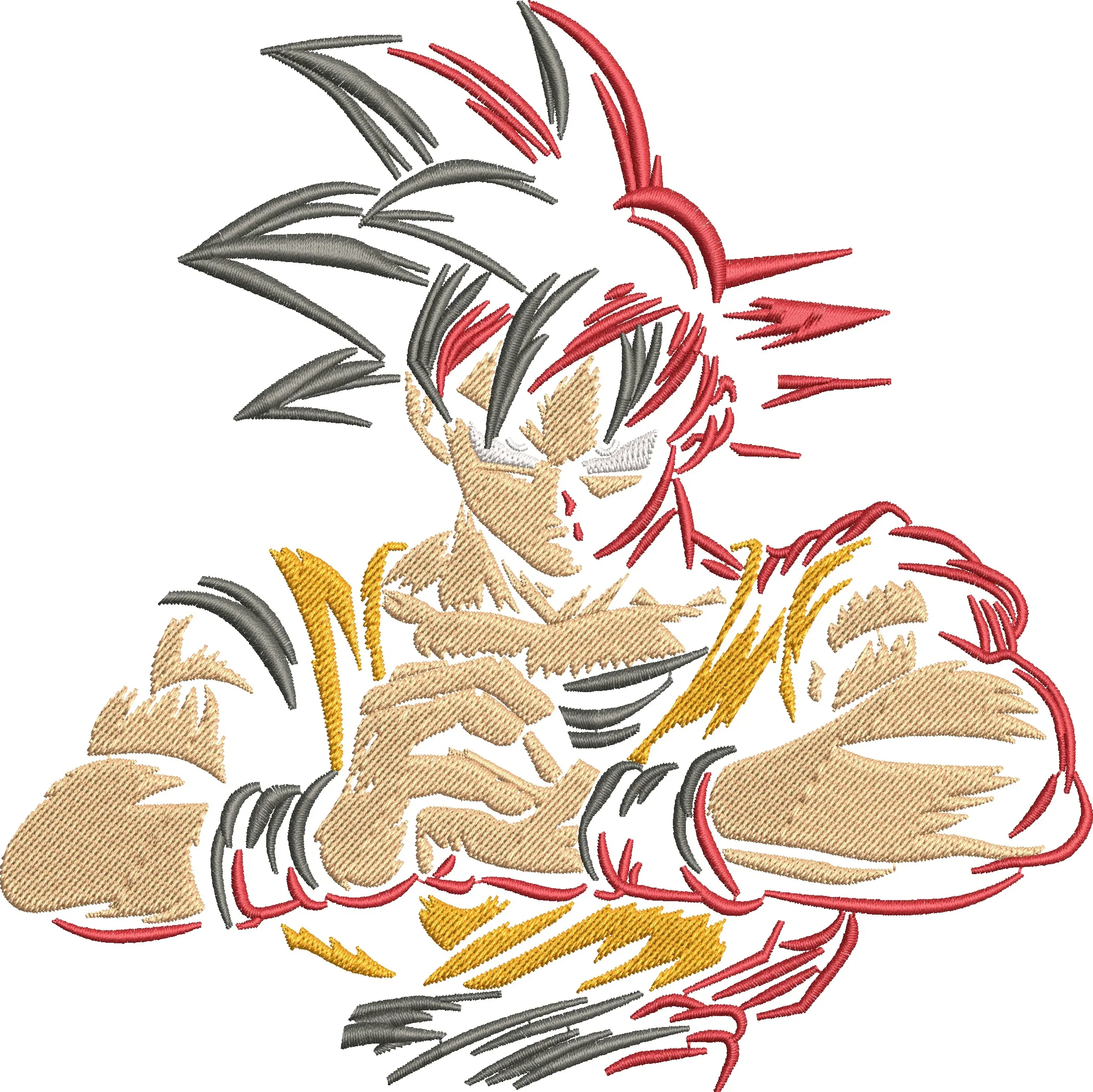 Alternative view of  Goku Embroidered Outline Pose 