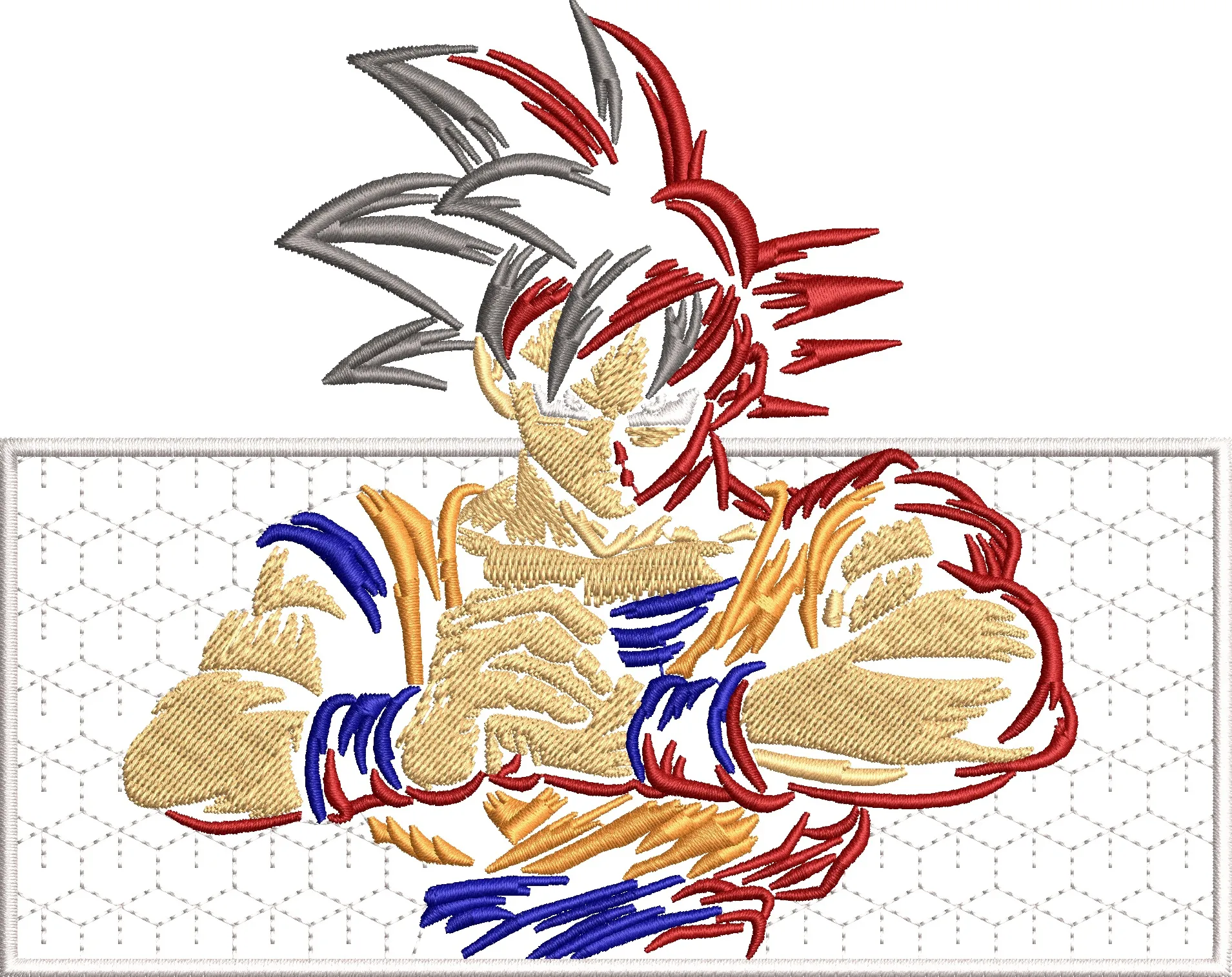 Alternative view of  Goku Embroidery Outline in Fighting Stance 