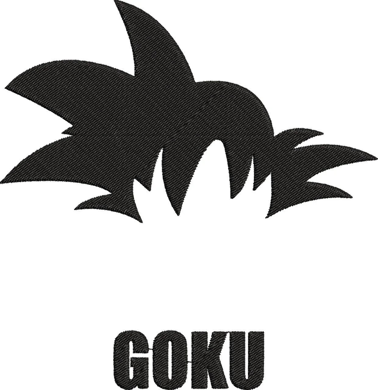 Alternative view of  Goku Hair Silhouette with Name Text 