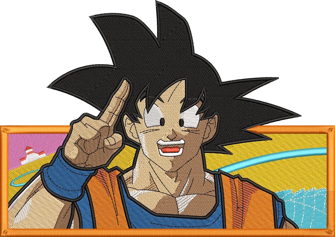 Alternative view of  Goku Pointing Finger Rectangular Patch 