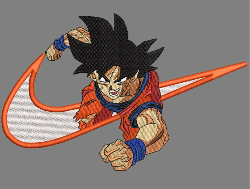Alternative view of  Goku Punches Through Nike Swoosh 