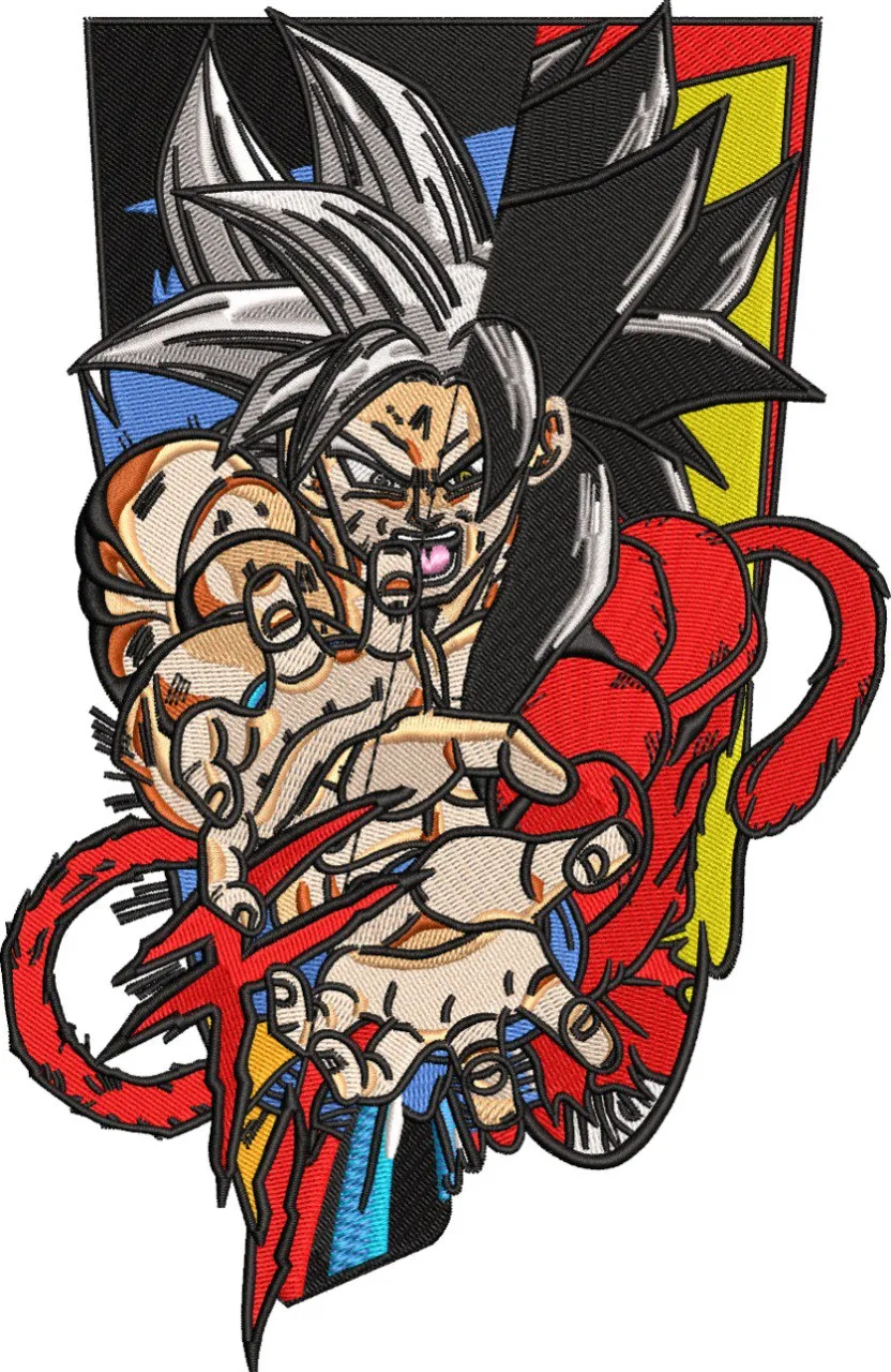 Alternative view of  Goku Ultra Instinct and Super Saiyan 4 Fusion Embroidery 