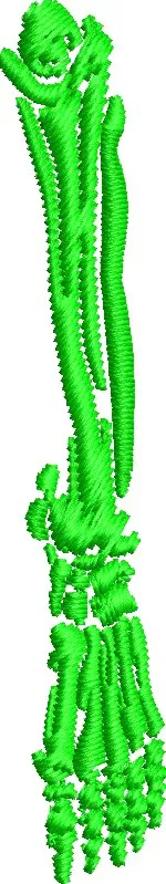 Alternative view of  Green Embroidered Human Arm Bones 