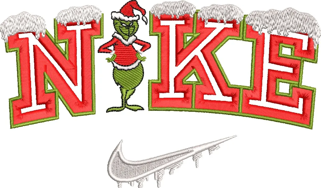 Alternative view of  Grinch with Santa Hat in Nike Christmas Logo 