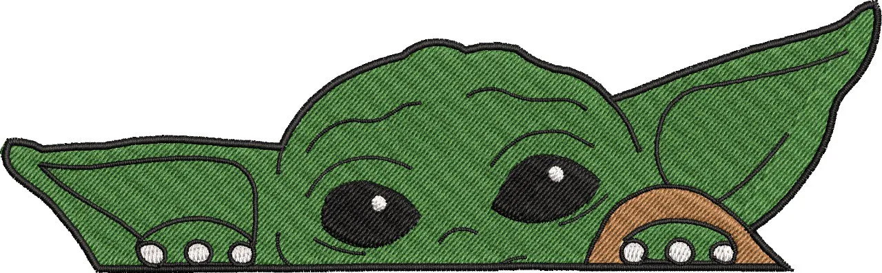 Alternative view of  Grogu Peeking Embroidery Patch 