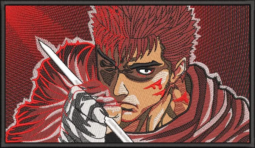 Alternative view of  Guts Embroidered Portrait with Brandishing Sword 