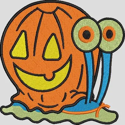 Alternative view of  Halloween Pumpkin Snail Cartoon 