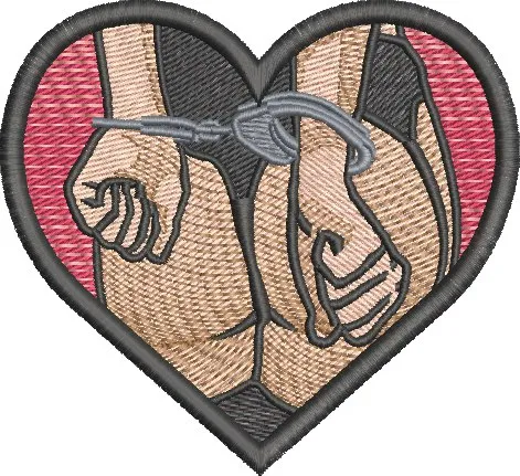 Alternative view of  Handcuffed Hands in Heart Patch 