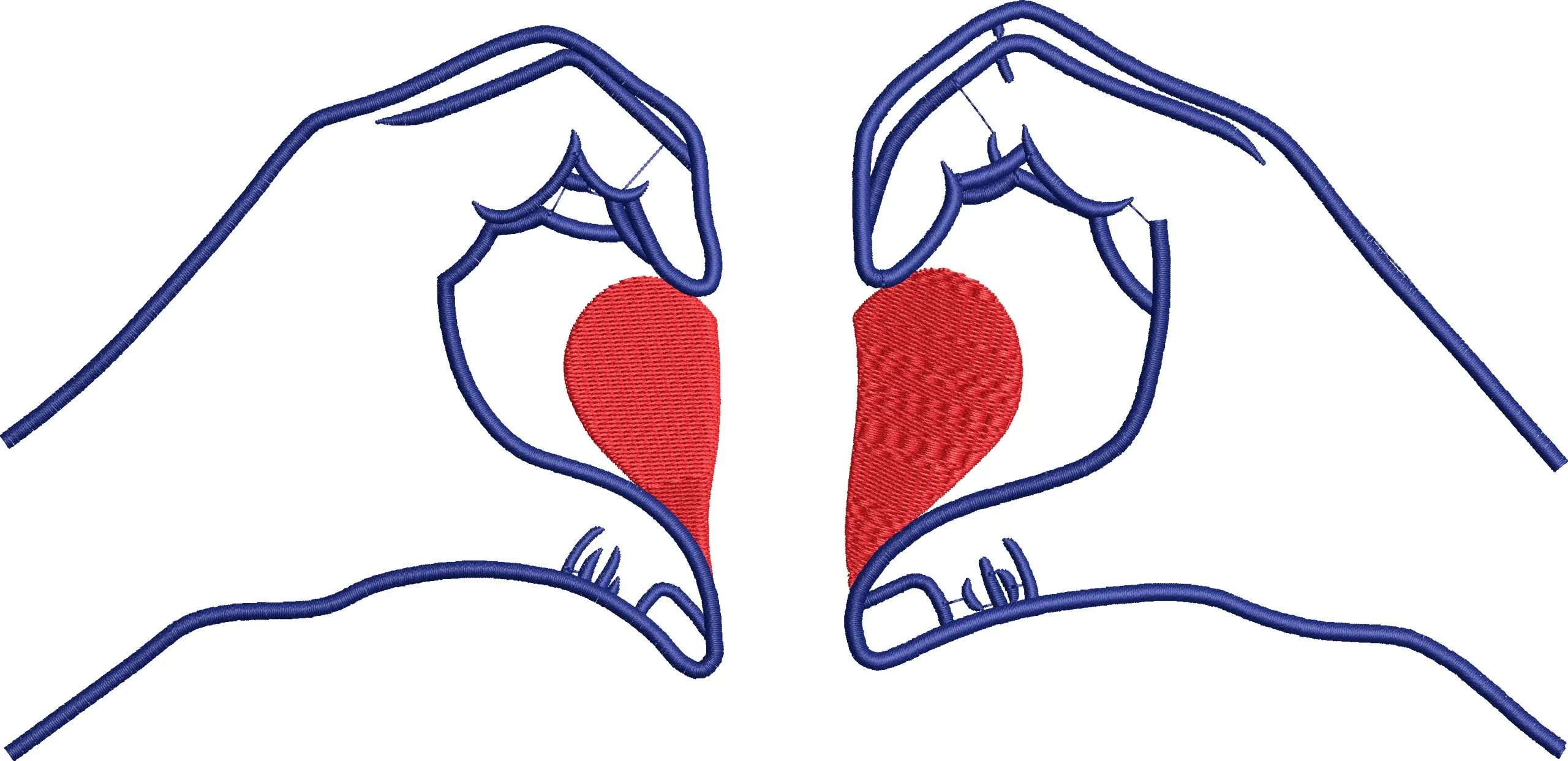 Alternative view of  Hands Forming Split Heart Shape 
